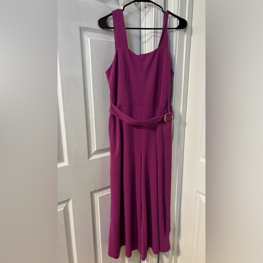 MELLODAY Magenta Sleeveless Barbie core Xtra Wide Leg Jumpsuit semi backless XL